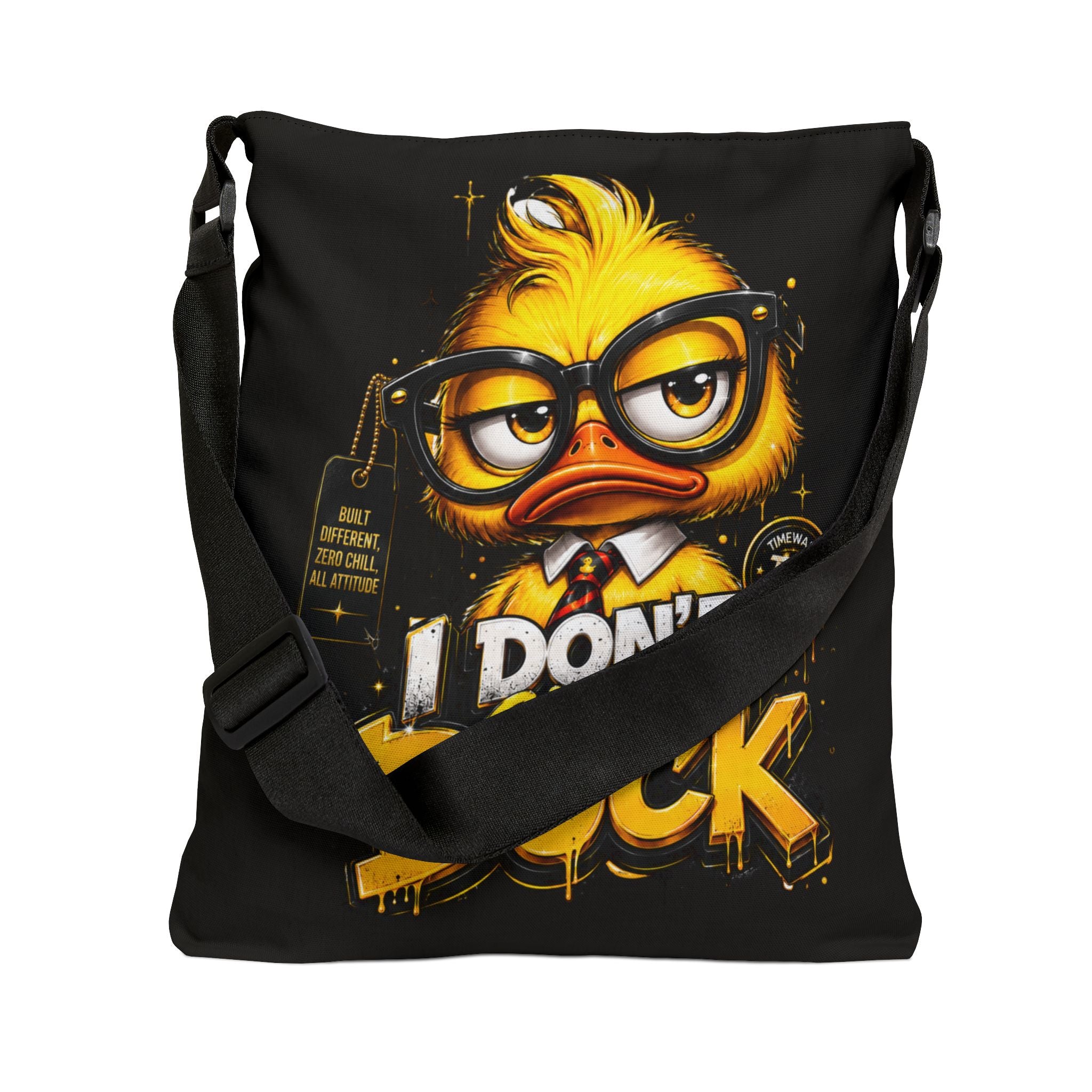 'I Don't Give a Duck' Graphic Tote Bag — Bold TimeWarp Men's Design