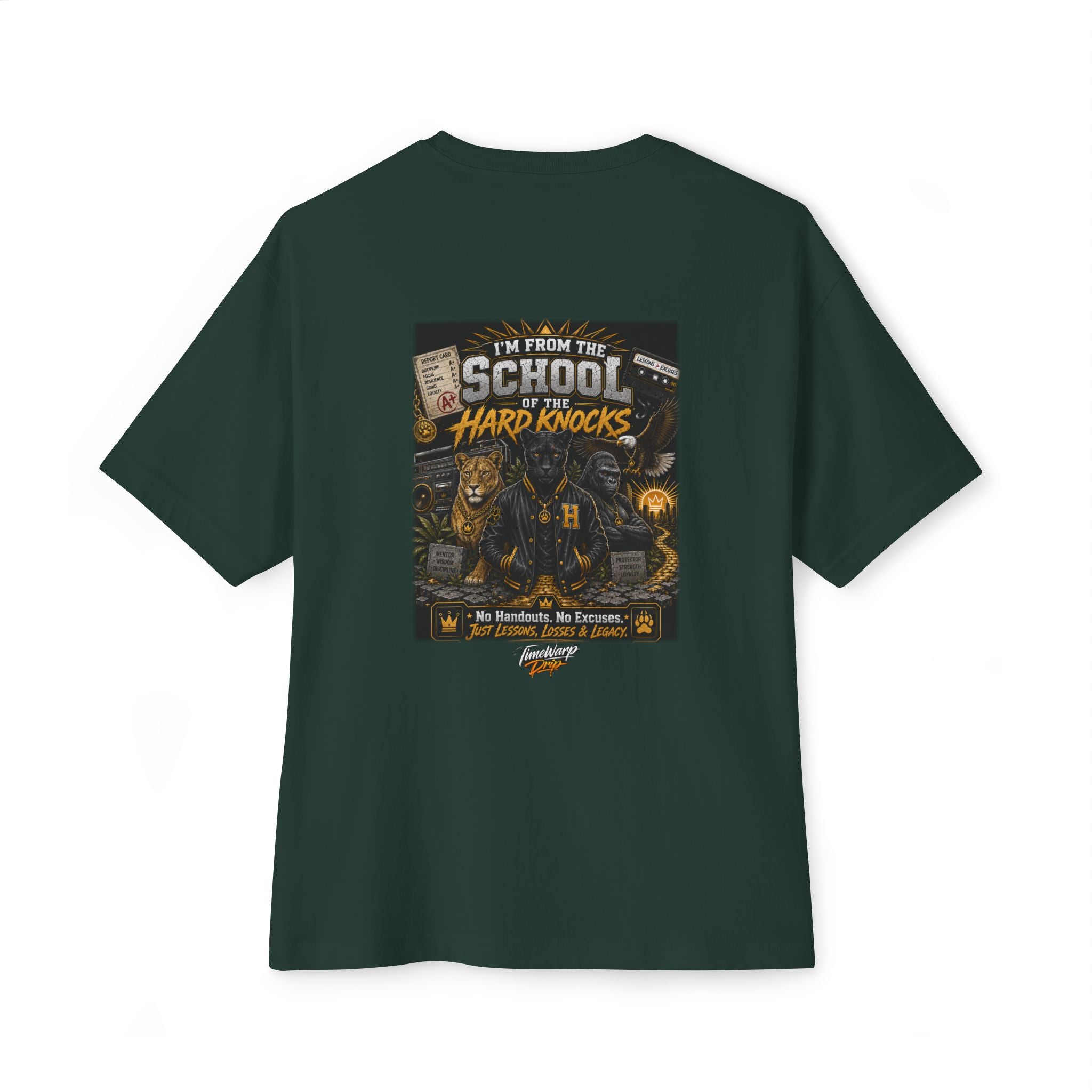 'School of Hard Knocks' - Motivational Oversized Boxy Tee