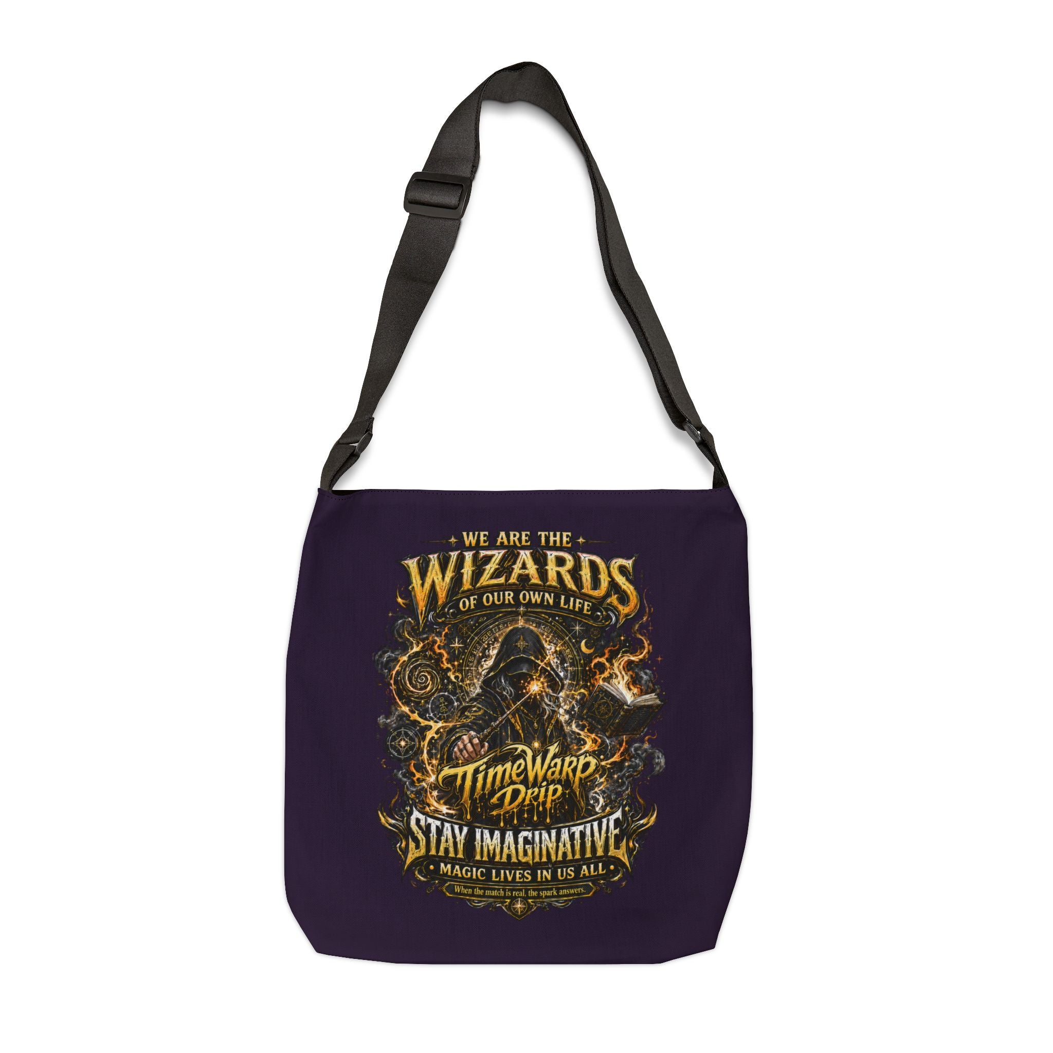 TimeWarp Drip Wizards Stay Imaginative Tote Bag – Black – NYC Streetwear | TimeWarp Drip
