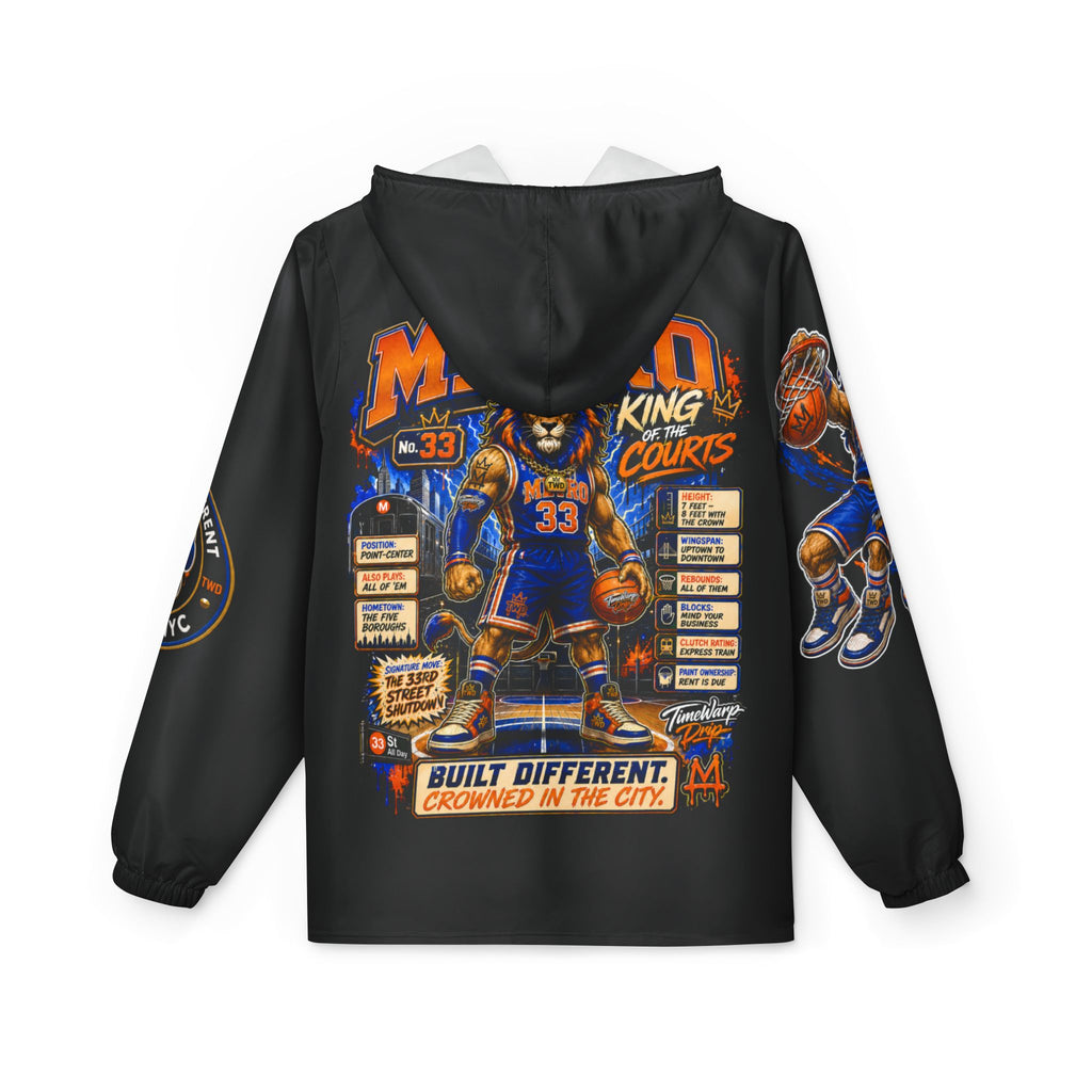 Basketball Windbreaker Jacket - 'Metro' (Black) Team Graphic Hooded Windbreaker