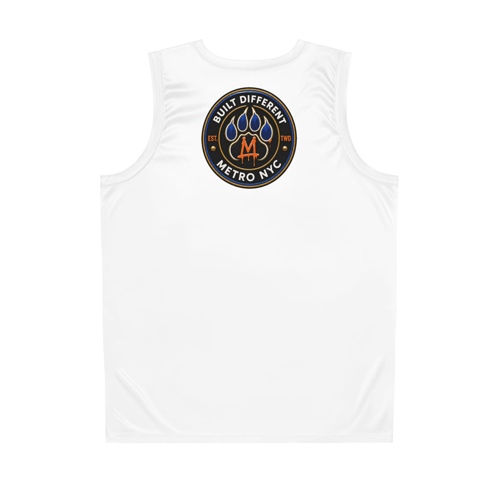 Basketball Jersey  (White) — Metro King Courts Lion Graphic (Built Different)