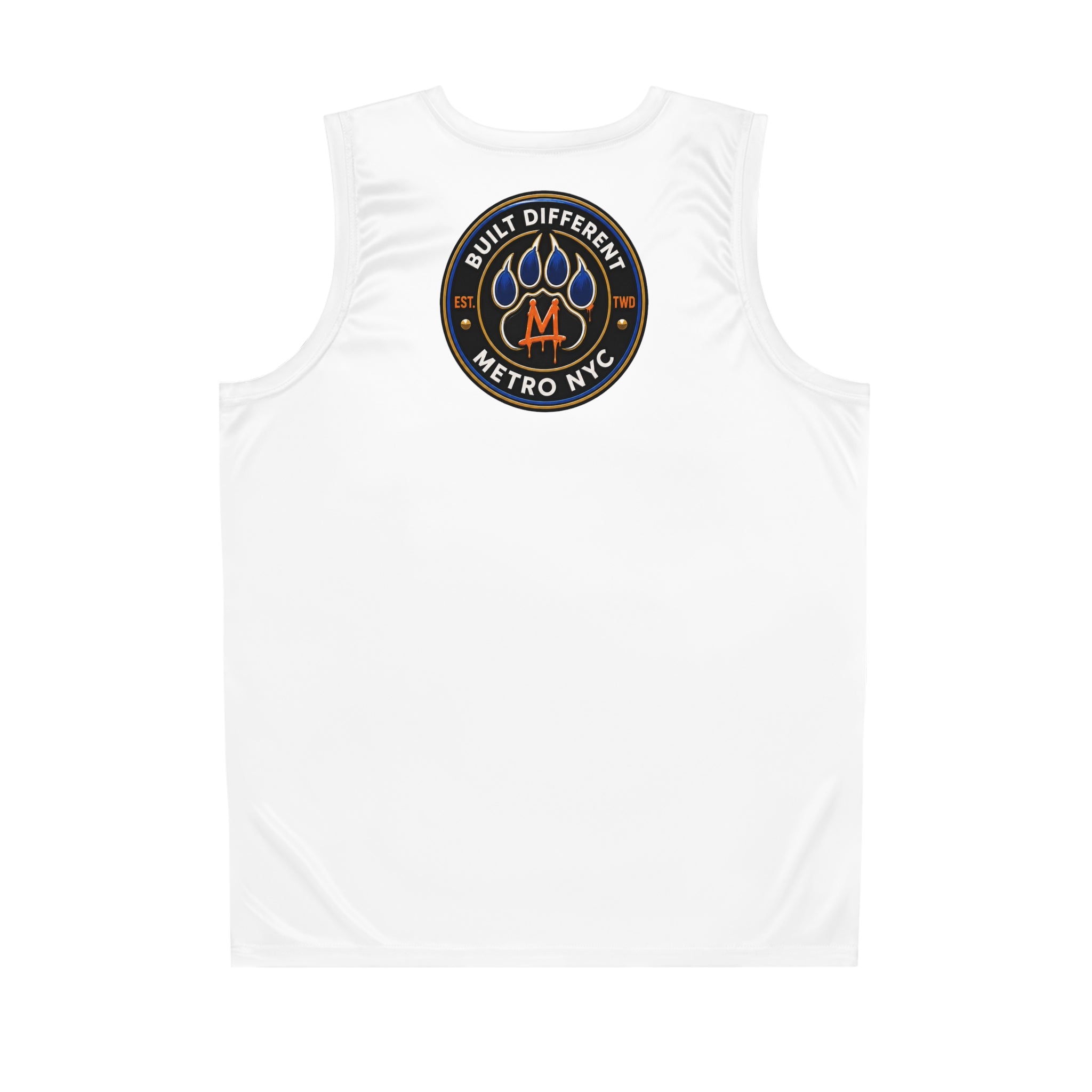 Basketball Jersey  (White) — Metro King Courts Lion Graphic (Built Different)