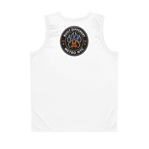 Basketball Jersey  (White) — Metro King Courts Lion Graphic (Built Different)