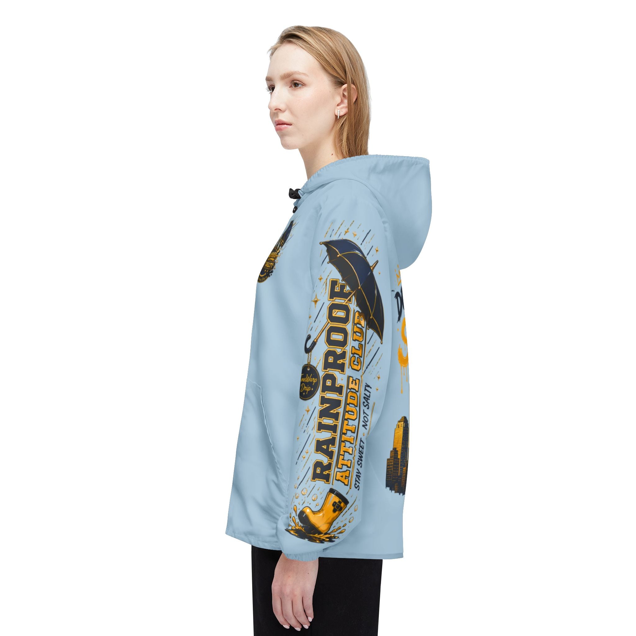 TimeWarp Drip Don't Be Salty Honey Bear Windbreaker – Retro Blue Drip – Don't Be Salty Streetwear | TimeWarp Drip