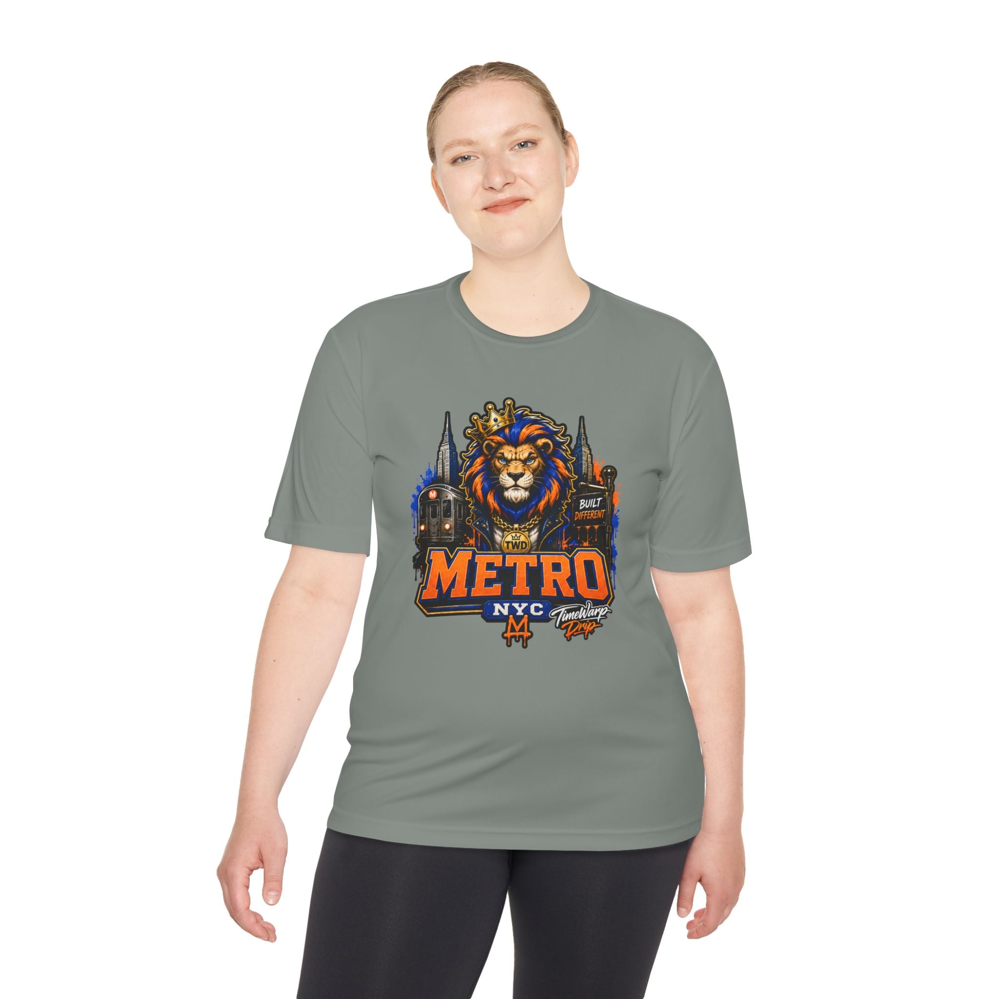 Metro NYC Lion Graphic Tee — "Built Different" Athletic Moisture‑Wicking Shirt