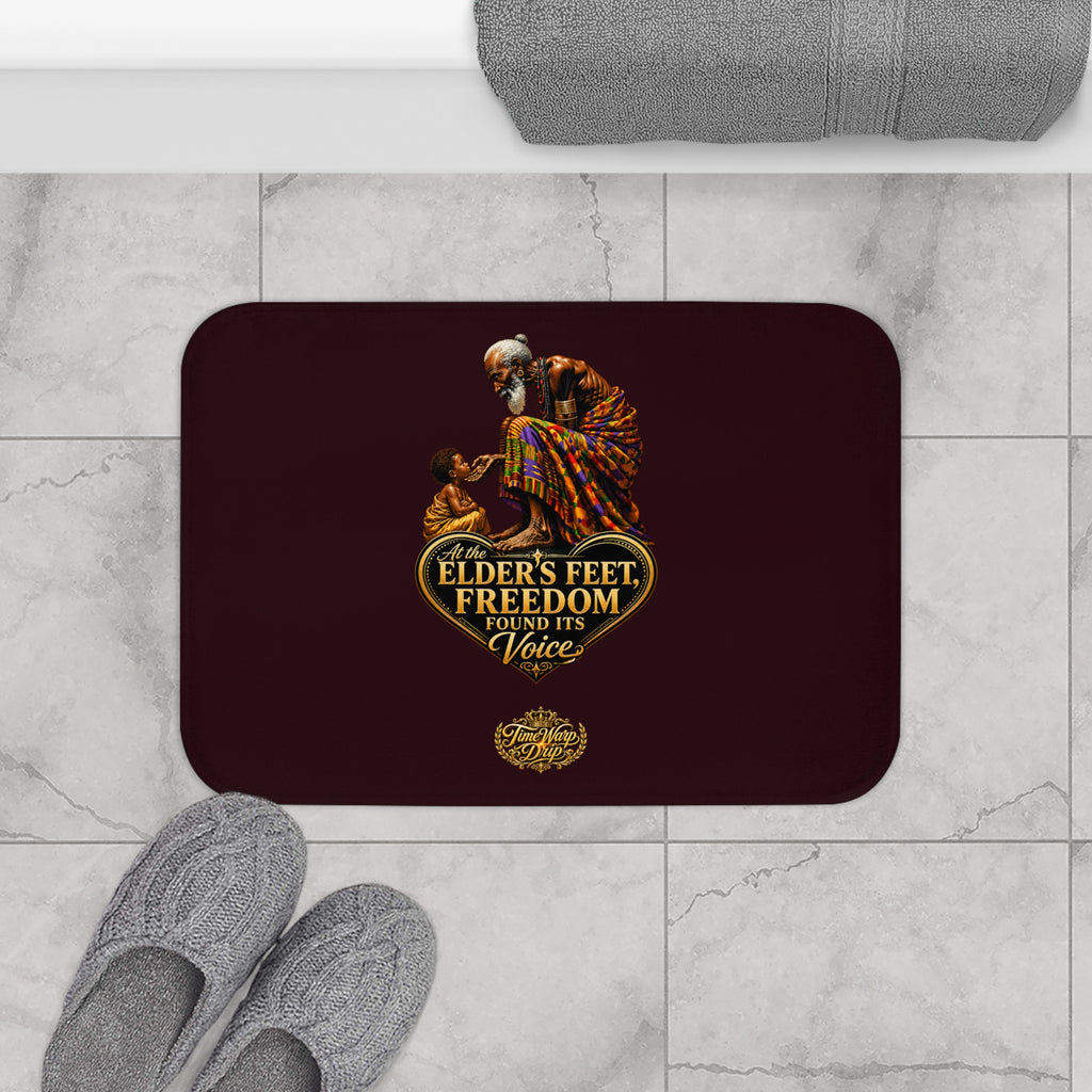 TimeWarp Drip – Burgundy bath mat, rich heritage-inspired style, urban legacy vibes—premium city energy for bold bathroom decor. | premium streetwear