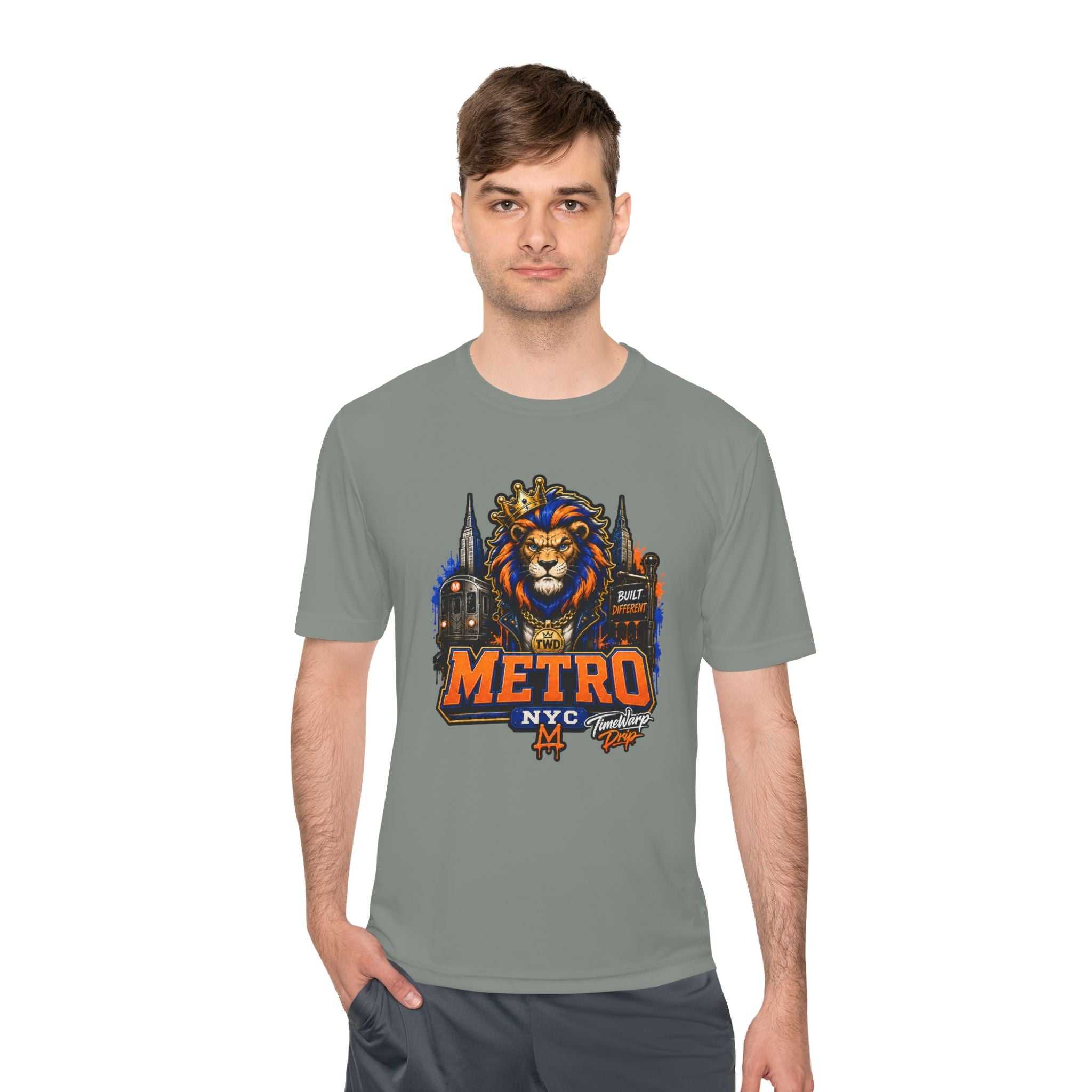 Metro NYC Lion Graphic Tee — "Built Different" Athletic Moisture‑Wicking Shirt