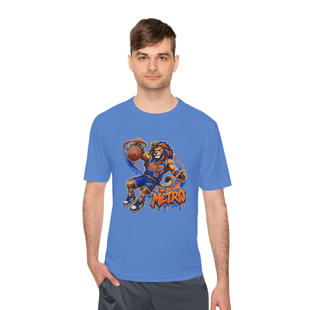 Metro NYC Basketball Tee — "Built Different" Lion Mascot Sports Shirt