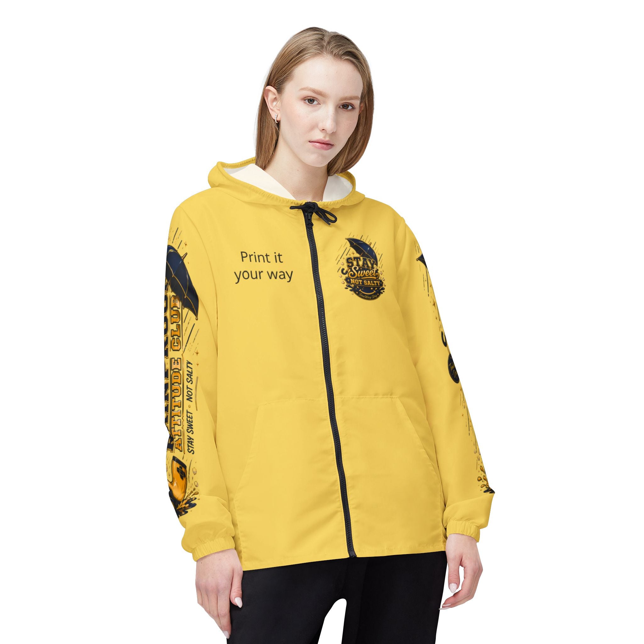 TimeWarp Drip Don't Be Salty Honey Bear Windbreaker – NYC Retro Yellow Drip – Don't Be Salty Streetwear | TimeWarp Drip