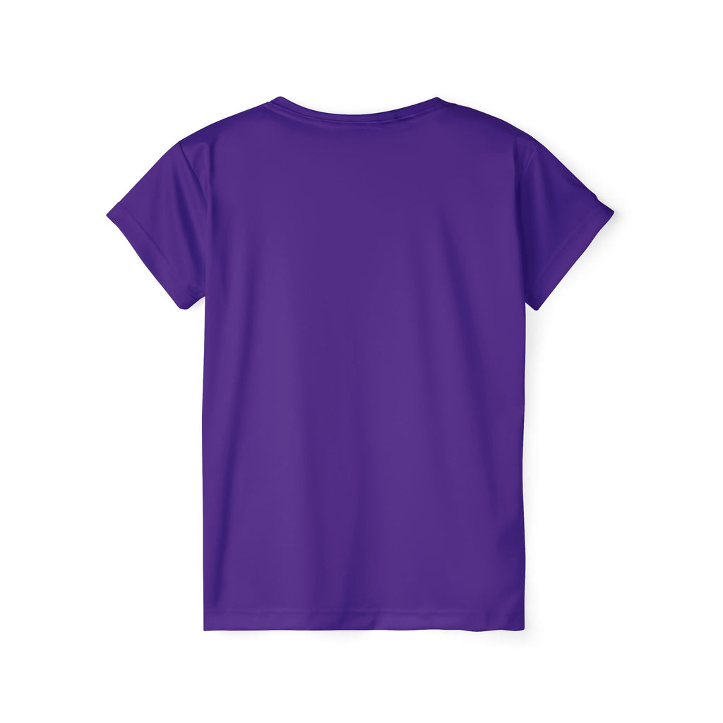 The Straight Outta Baltimore — Women's Sports Jersey is displayed flat, back side up on a white background—a perfect purple Charm City fan tee for those ready to Run The Harbor in style.