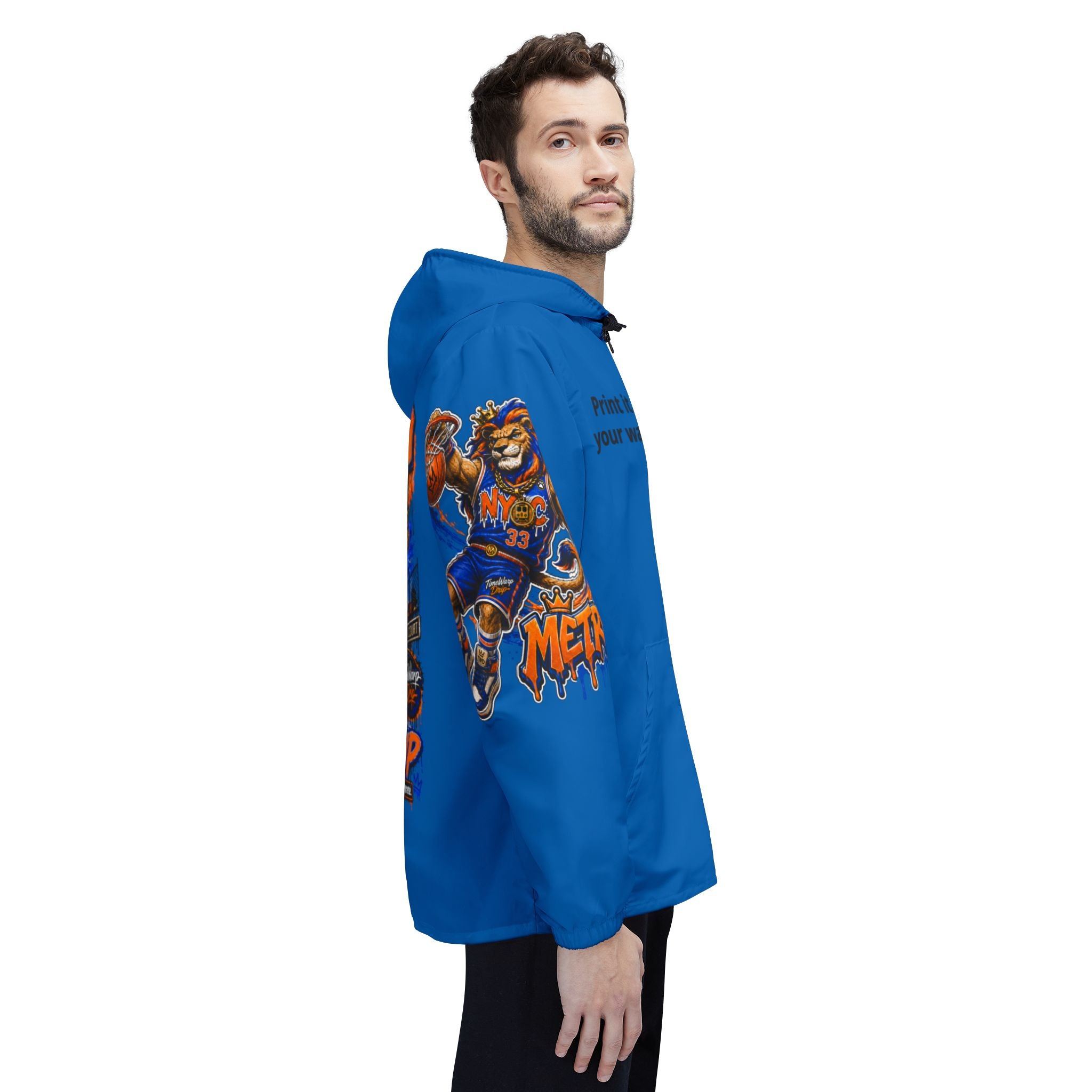 Basketball Windbreaker —  'ANTE UP' Metro Championship Streetwear (Blue)