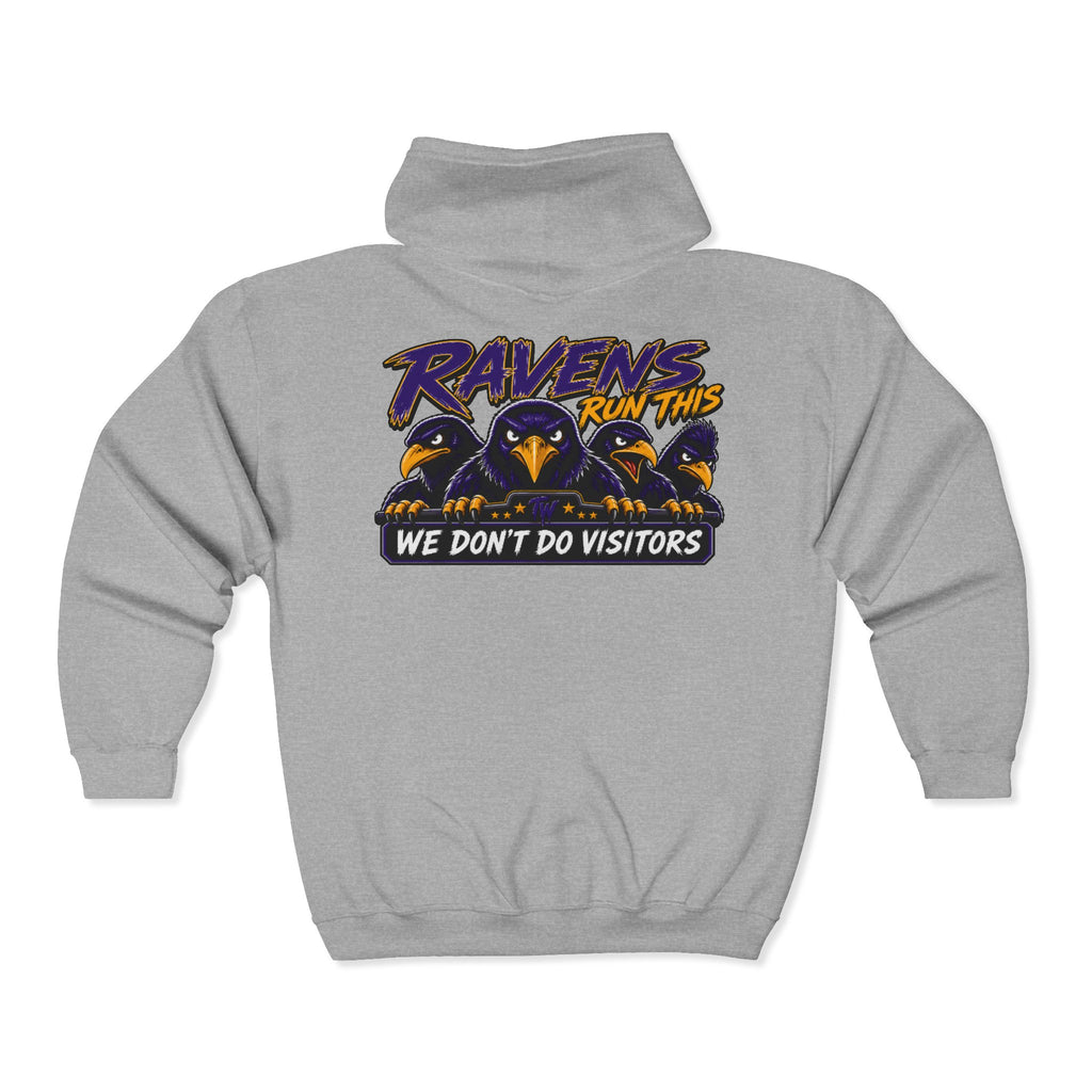 Ravens Run This Zip Hoodie — "We Don’t Do Visitors" Sports Hoodie