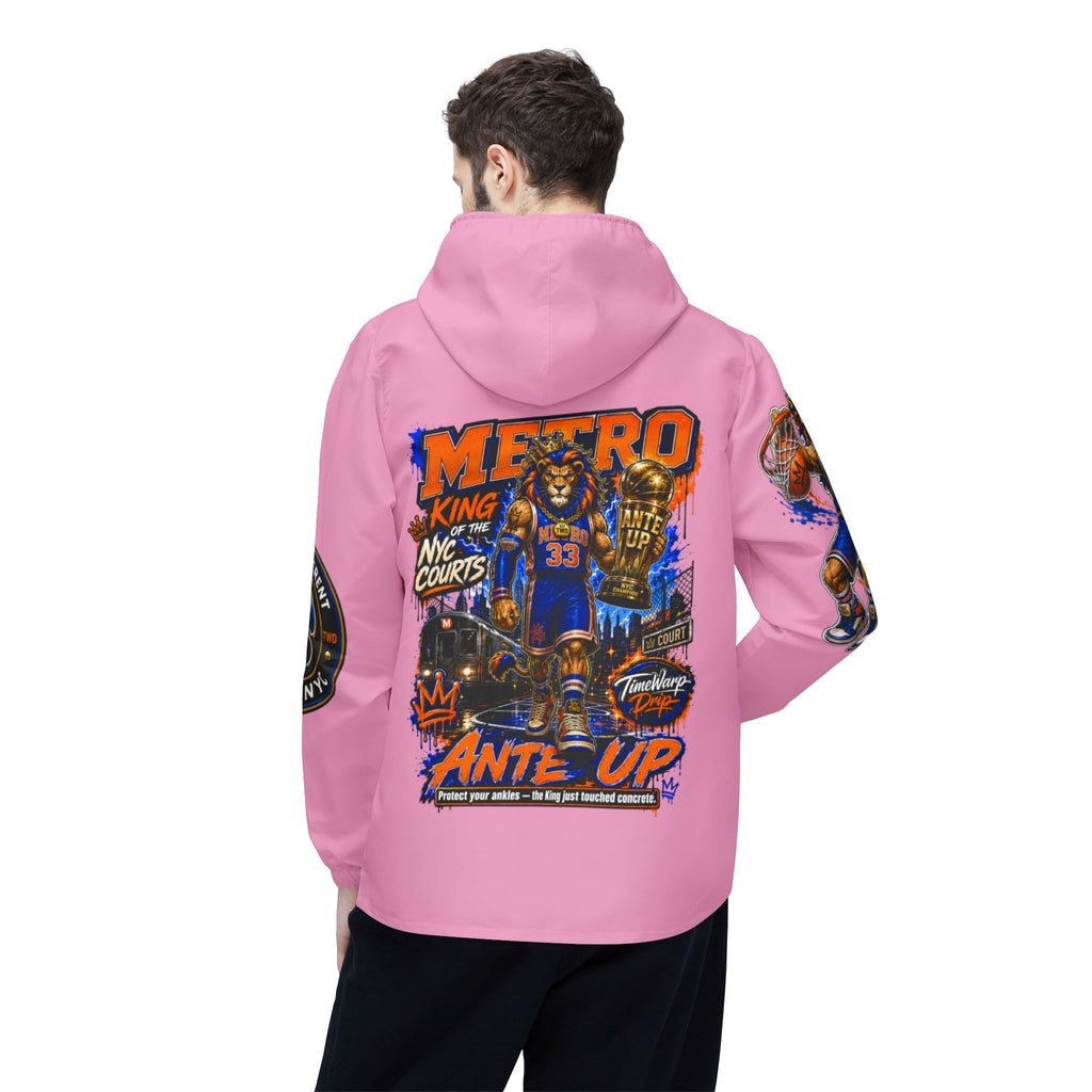 Basketball Windbreaker —  'ANTE UP' Metro Championship Streetwear (Pink)