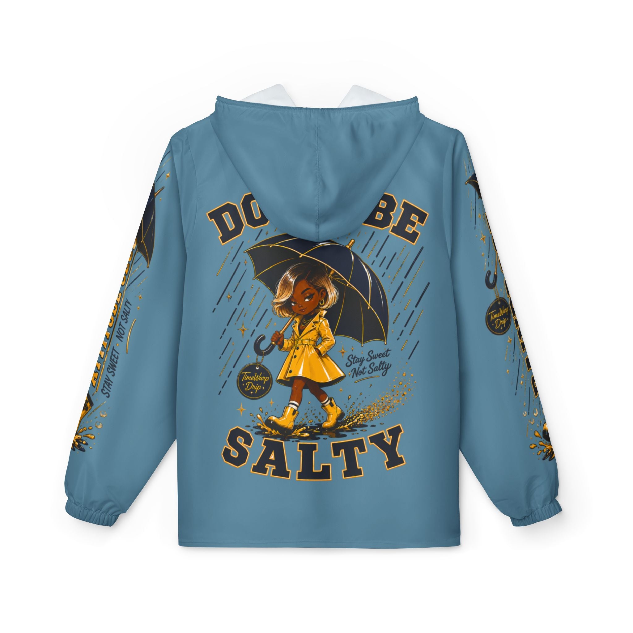TimeWarp Drip Don't Be Salty Windbreaker – Retro Blue Drip – Don't Be Salty Streetwear | TimeWarp Drip