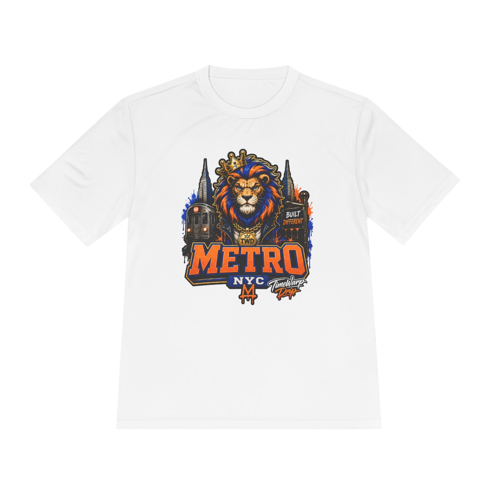 Metro NYC Lion Graphic Tee — "Built Different" Athletic Moisture‑Wicking Shirt