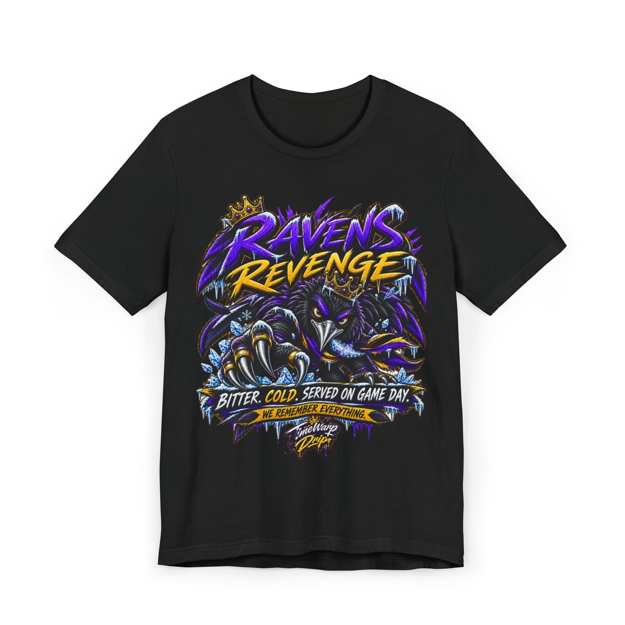 Raven Revenge T-Shirt — "Bitter, Cold, Served on Game Day" Fan Tee