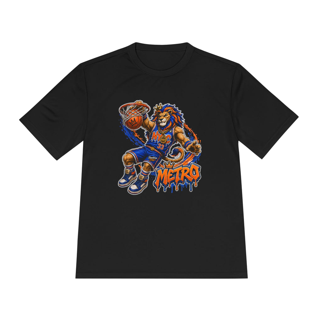 Metro NYC Basketball Tee — "Built Different" Lion Mascot Sports Shirt