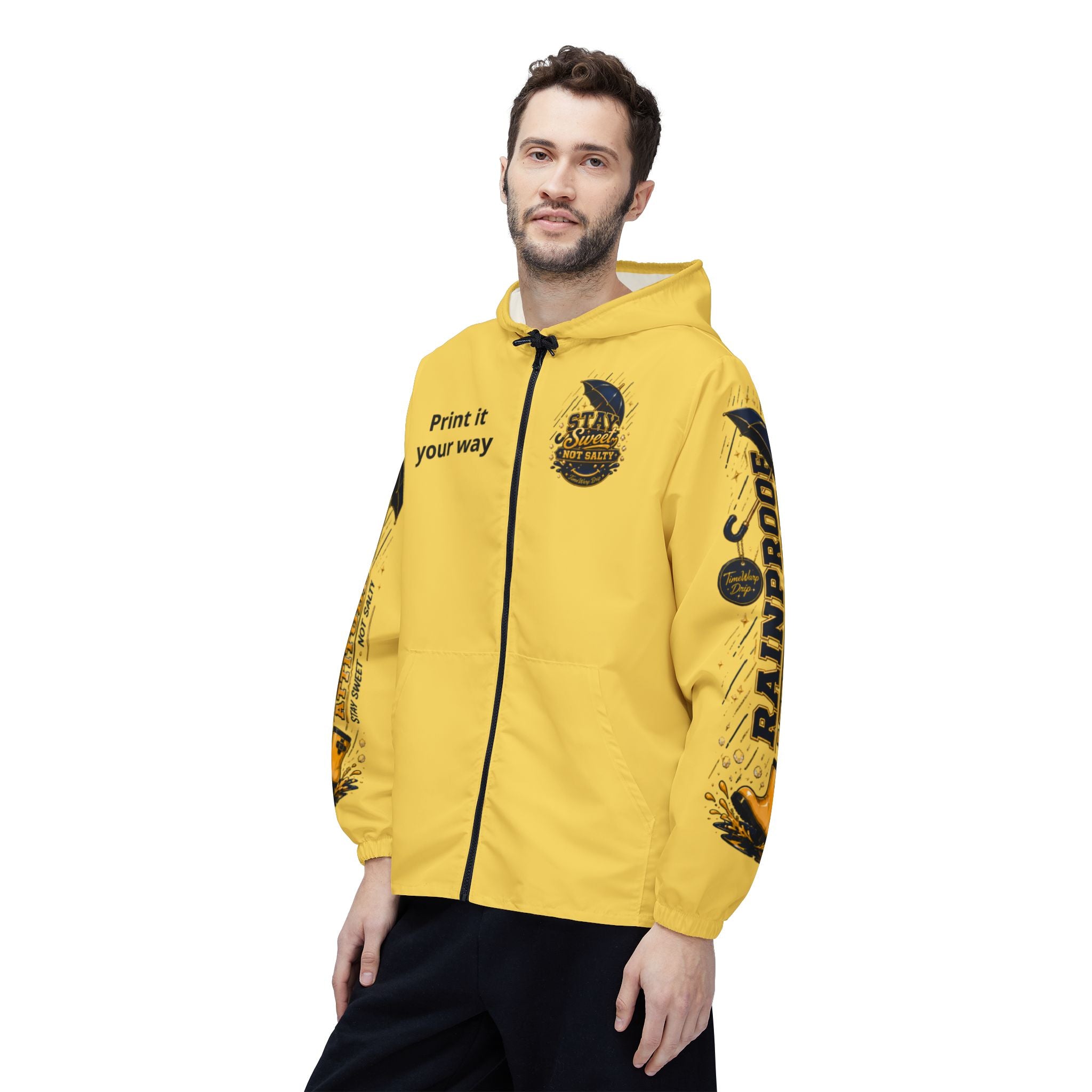 TimeWarp Drip Don't Be Salty Honey Bear Windbreaker – NYC Retro Yellow Drip – Don't Be Salty Streetwear | TimeWarp Drip