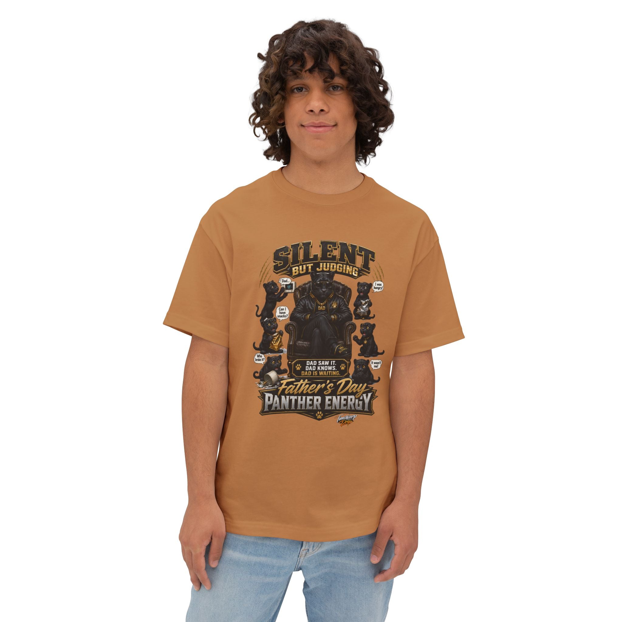 TimeWarp Drip Silent But Judging Panther Energy Graphic Tee – Purple – Oversized Streetwear | TimeWarp Drip