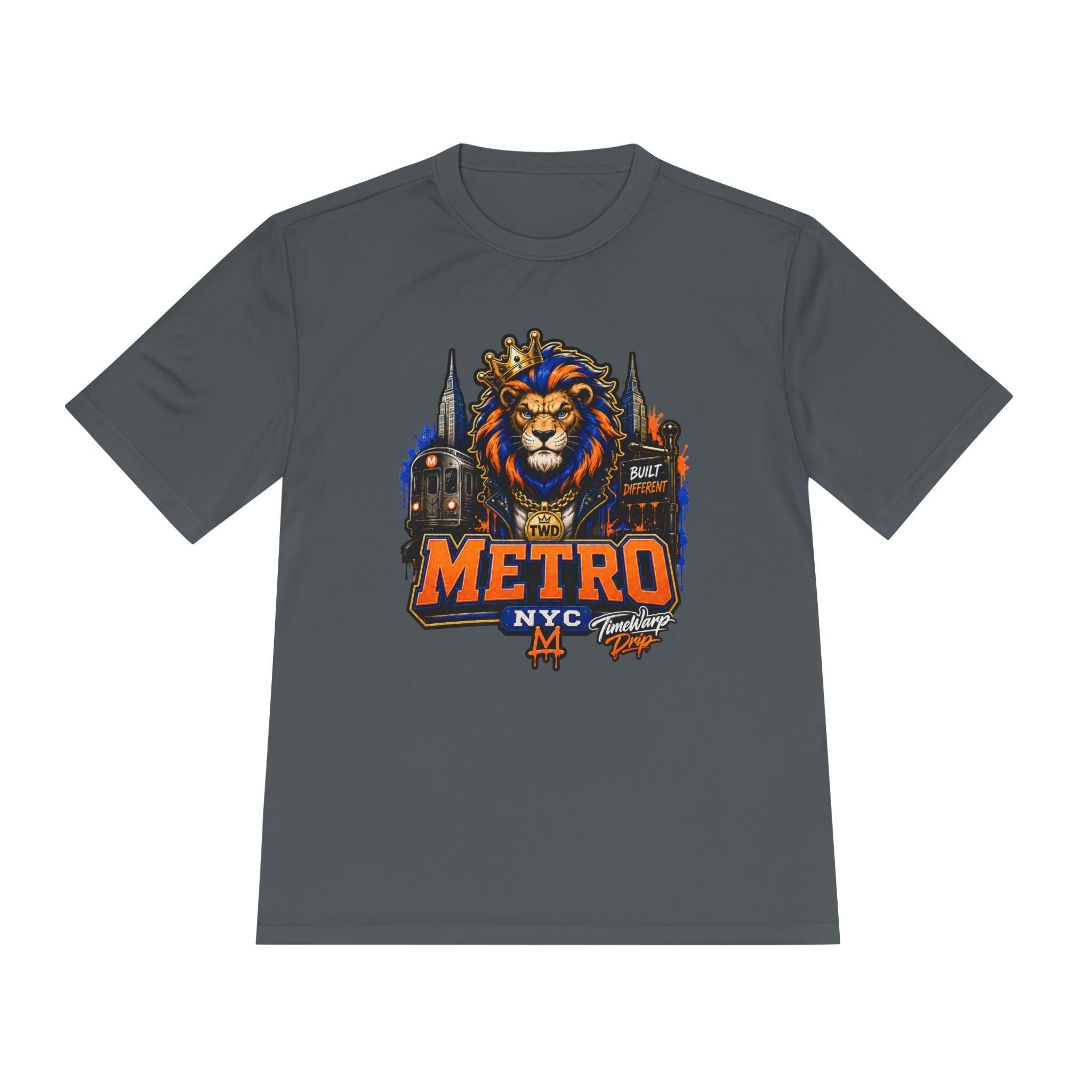 Metro NYC Lion Graphic Tee — "Built Different" Athletic Moisture‑Wicking Shirt