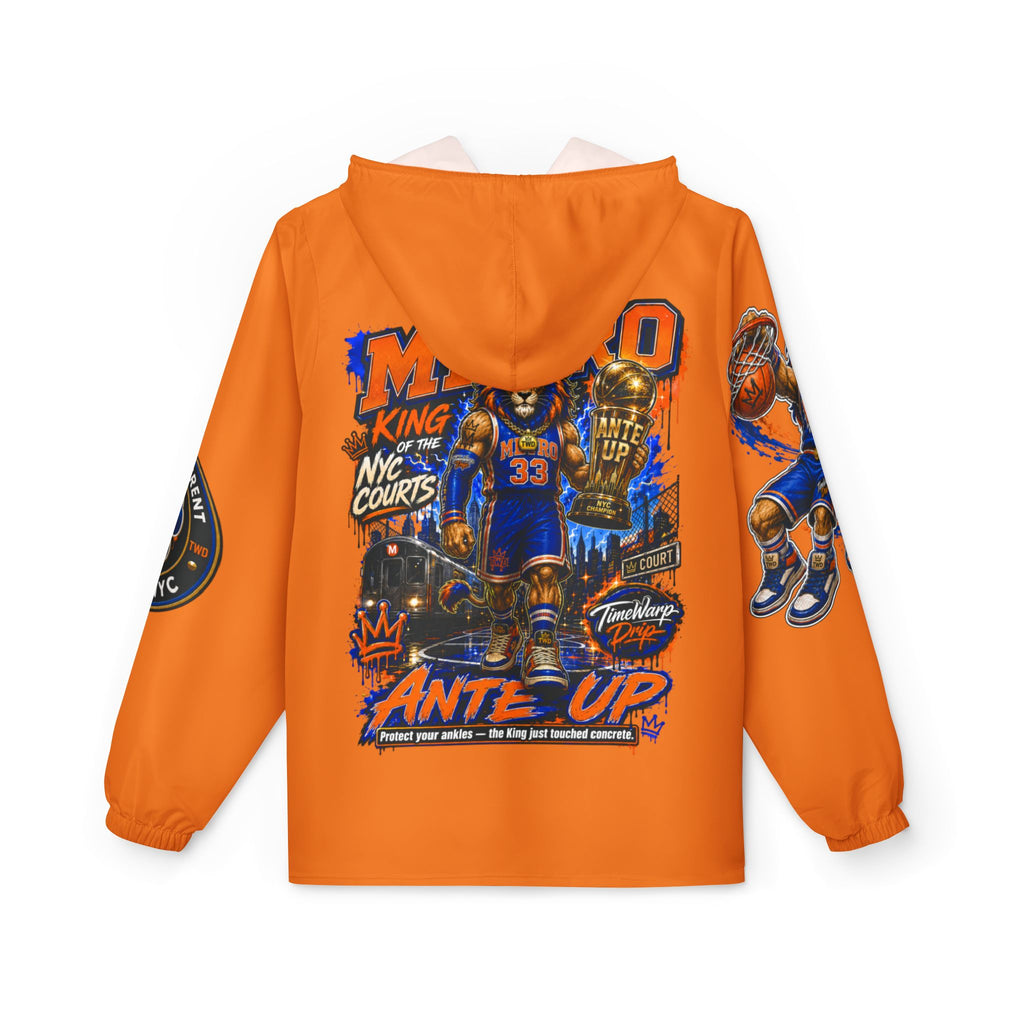 Basketball Windbreaker —  'ANTE UP' Metro Championship Streetwear (Orange)