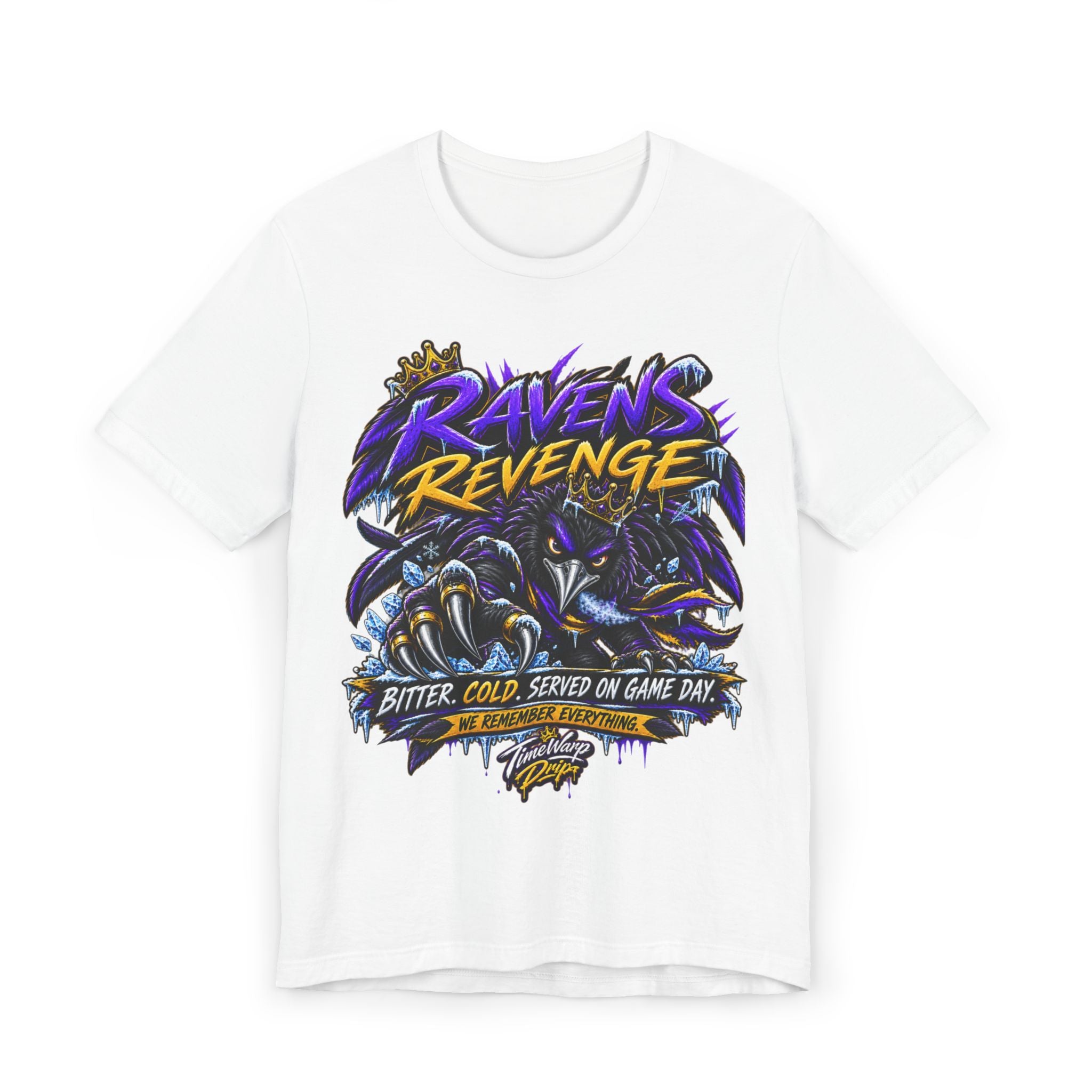 Raven Revenge T-Shirt — "Bitter, Cold, Served on Game Day" Fan Tee