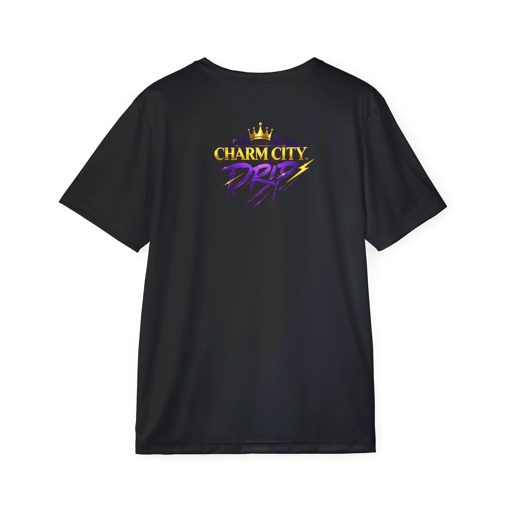 TimeWarp Drip Black TimeWarp Drip Turf Raiders Jersey—sleek black, bold yellow/purple drip text, gold crown AOP. Streetwise style, power moves only. streetwear apparel