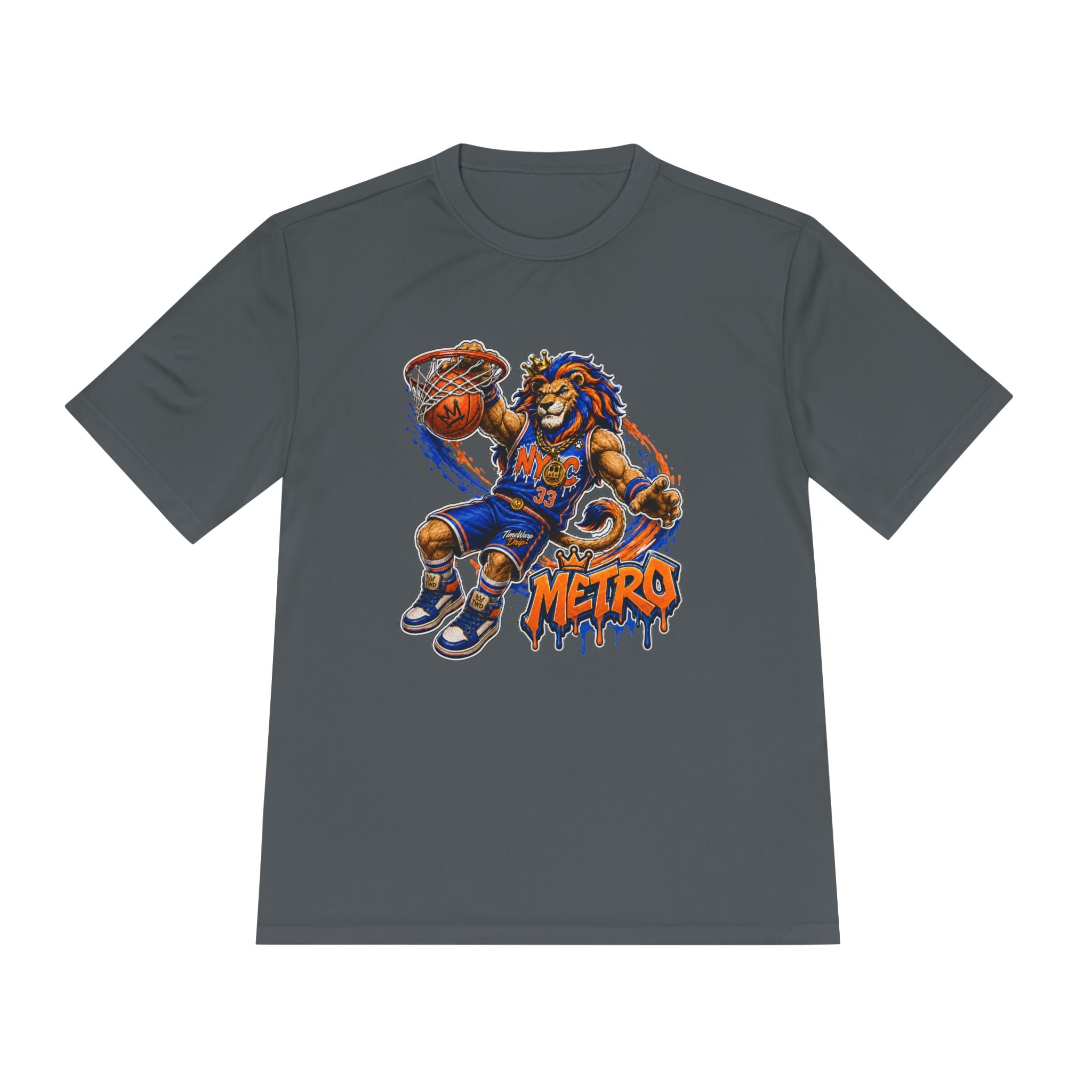 Metro NYC Basketball Tee — "Built Different" Lion Mascot Sports Shirt