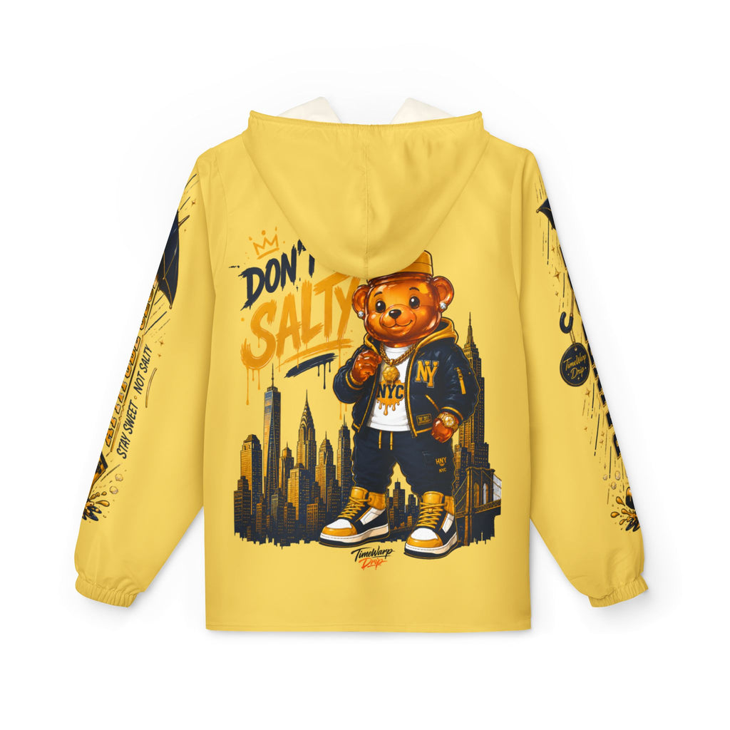 TimeWarp Drip Don't Be Salty Honey Bear Windbreaker – NYC Retro Yellow Drip – Don't Be Salty Streetwear | TimeWarp Drip