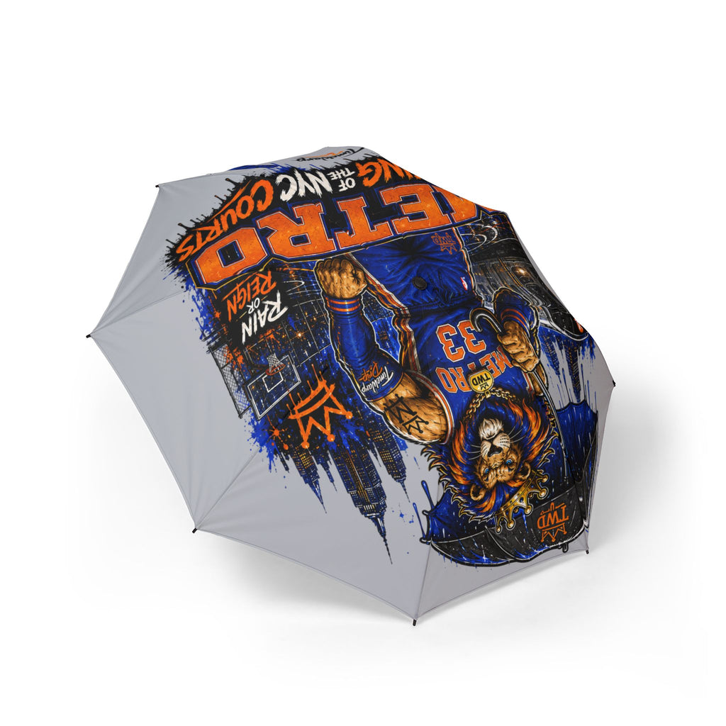 Semi-Automatic Foldable Umbrella — Metro Lion “Rain or Reign: The Lion’s Court” Basketball Graphic