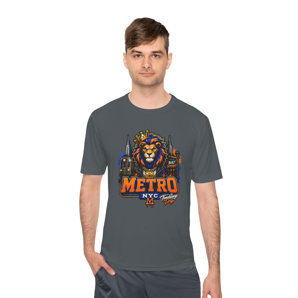 Metro NYC Lion Graphic Tee — "Built Different" Athletic Moisture‑Wicking Shirt