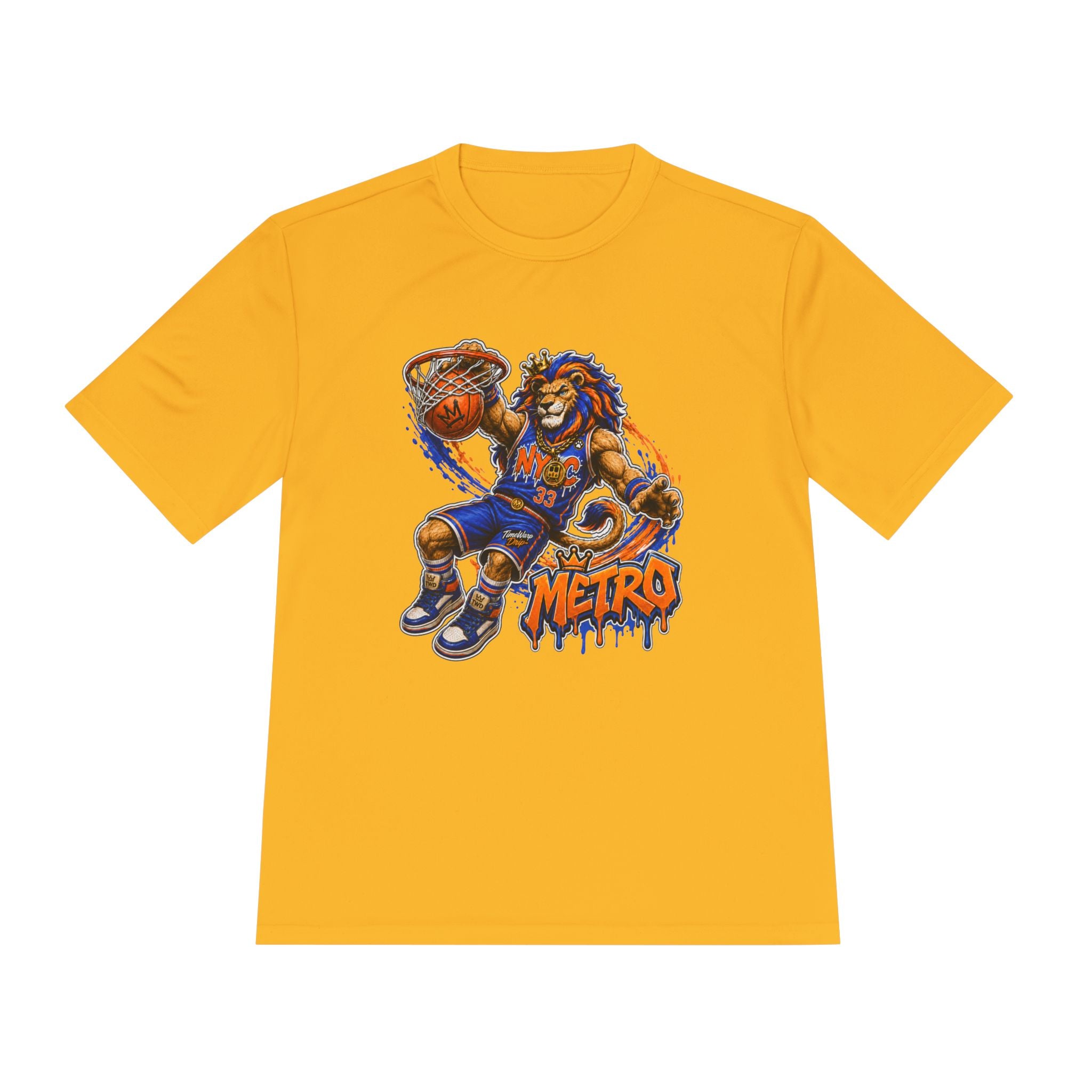 Metro NYC Basketball Tee — "Built Different" Lion Mascot Sports Shirt