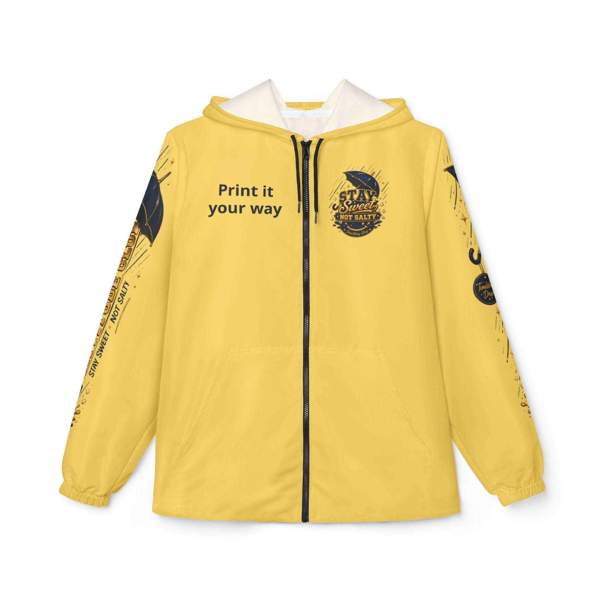 TimeWarp Drip Don't Be Salty Windbreaker – Yellow Drip – Don't Be Salty Streetwear | TimeWarp Drip