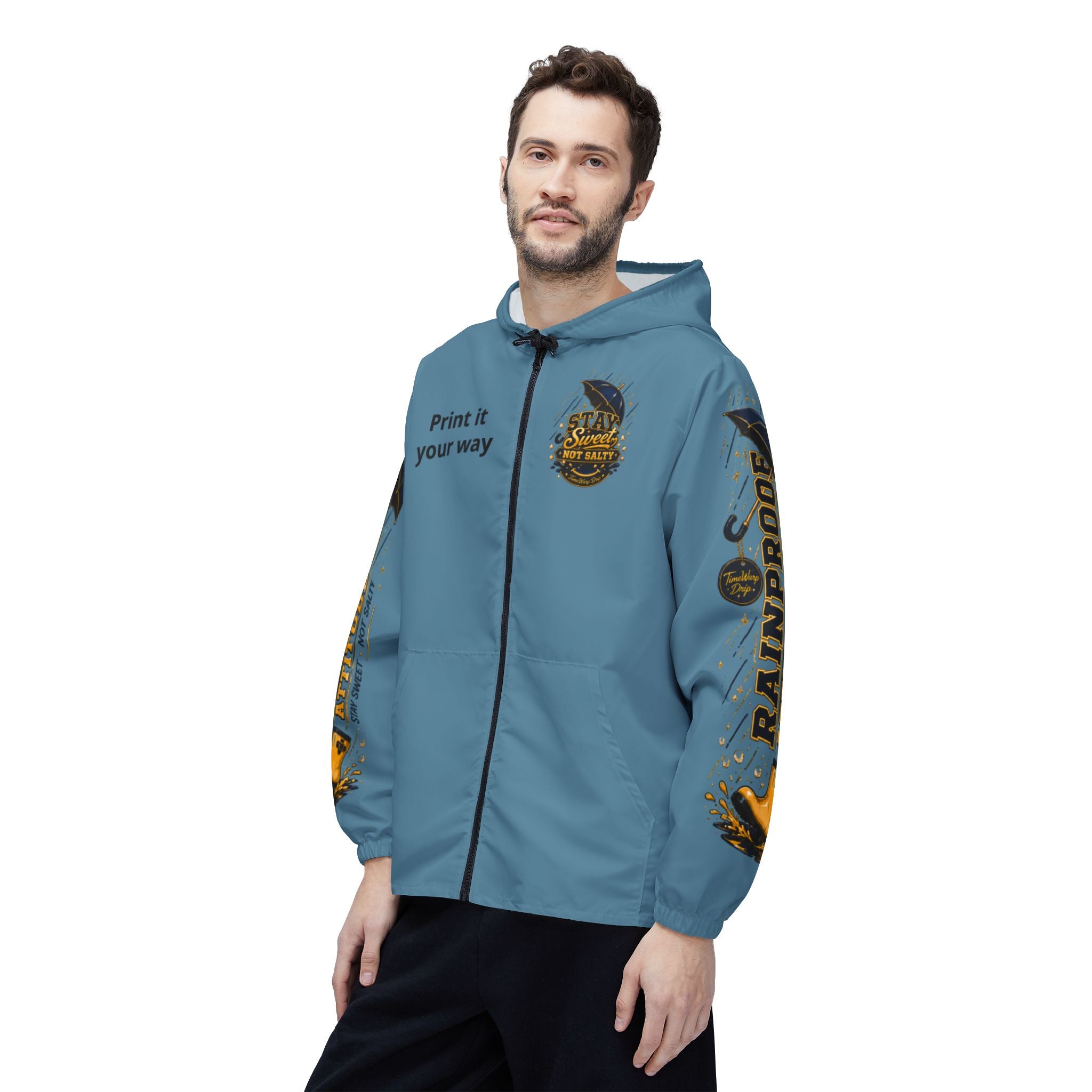 TimeWarp Drip Don't Be Salty Windbreaker – Retro Blue Drip – Don't Be Salty Streetwear | TimeWarp Drip