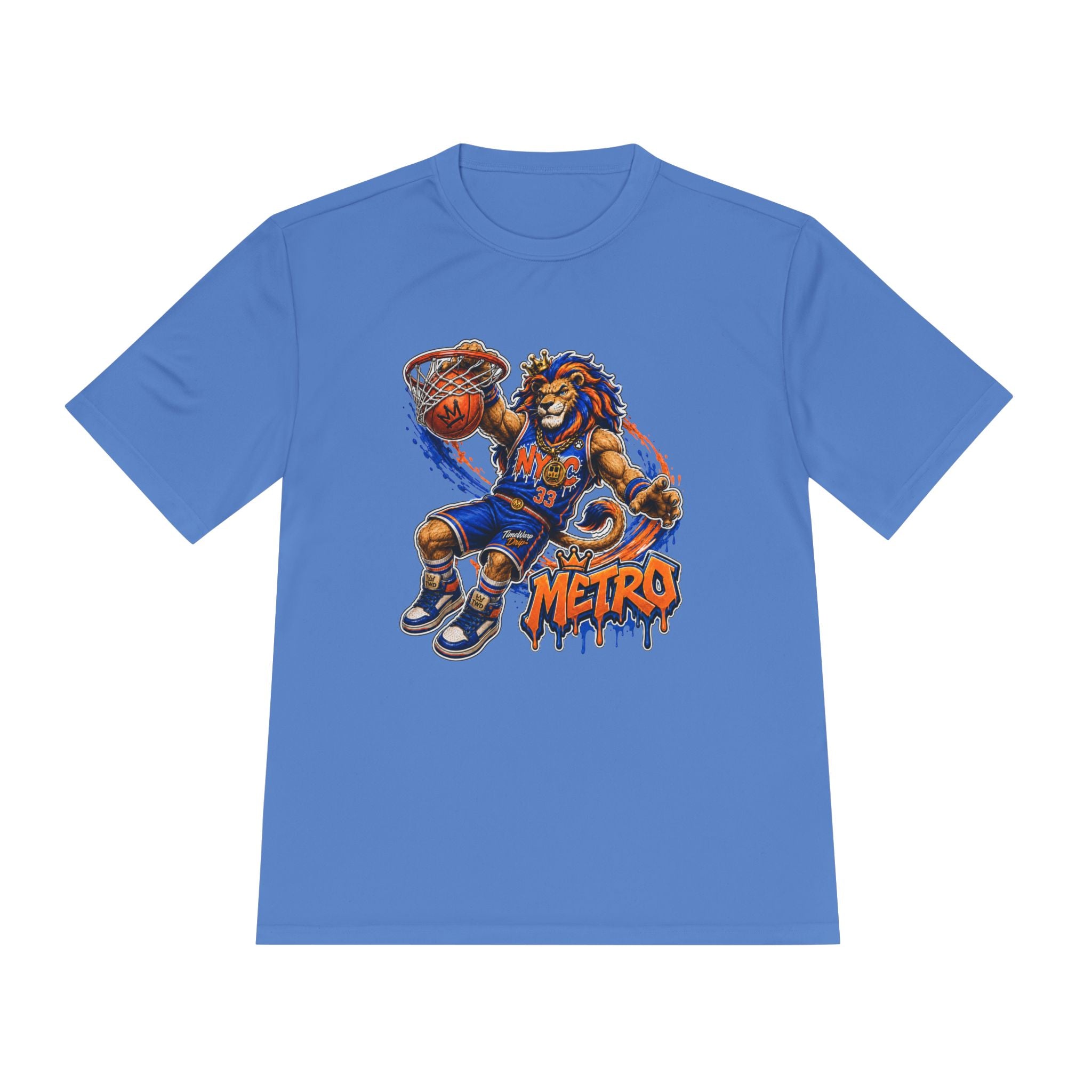 Metro NYC Basketball Tee — "Built Different" Lion Mascot Sports Shirt